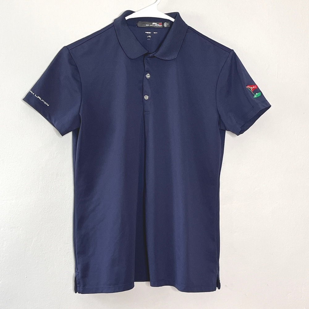 RLX Ralph Lauren Golf Polo Shirt Womens Small LACC Navy Blue Short Sleeve